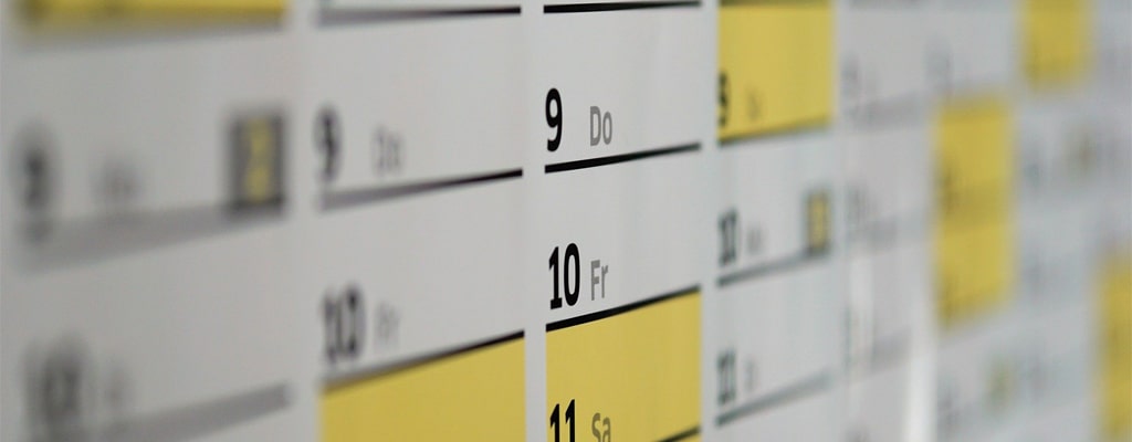 Vista de un calendario